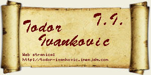 Todor Ivanković vizit kartica